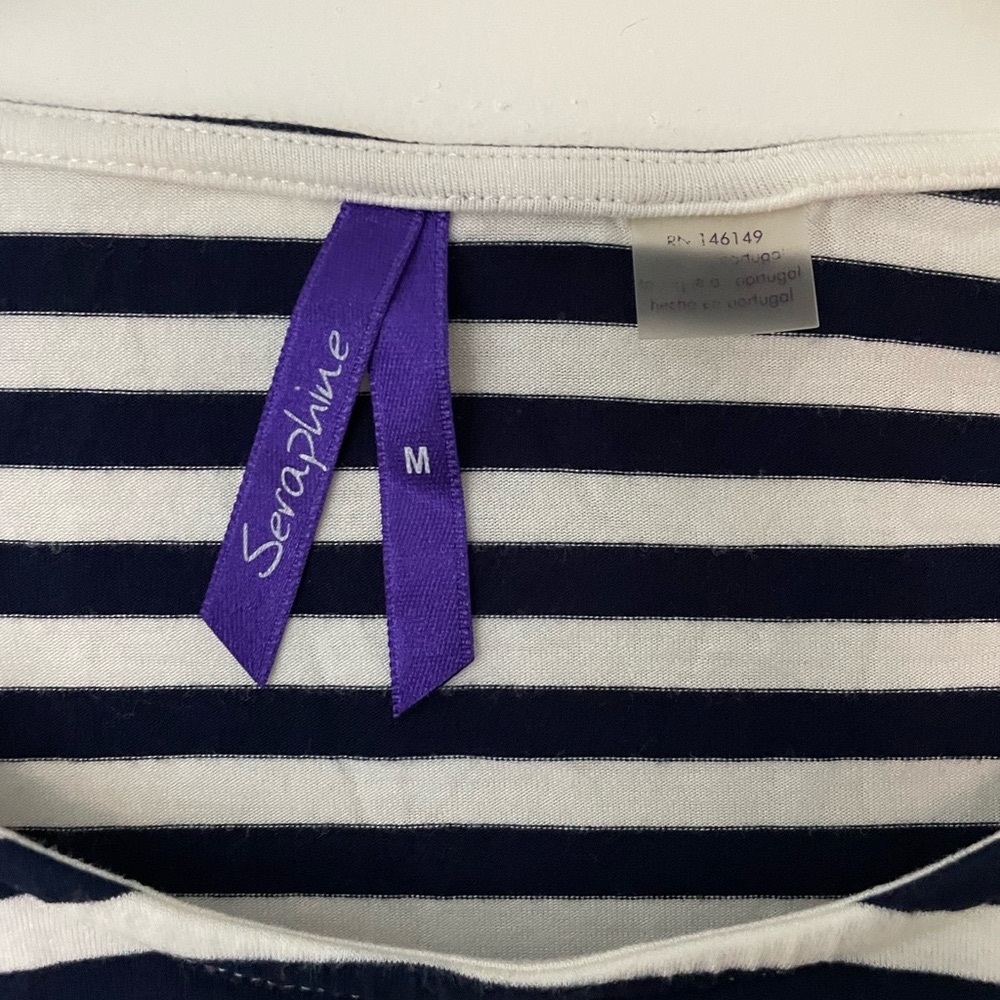 Seraphine Black and White Striped Top - Picture 4 of 5
